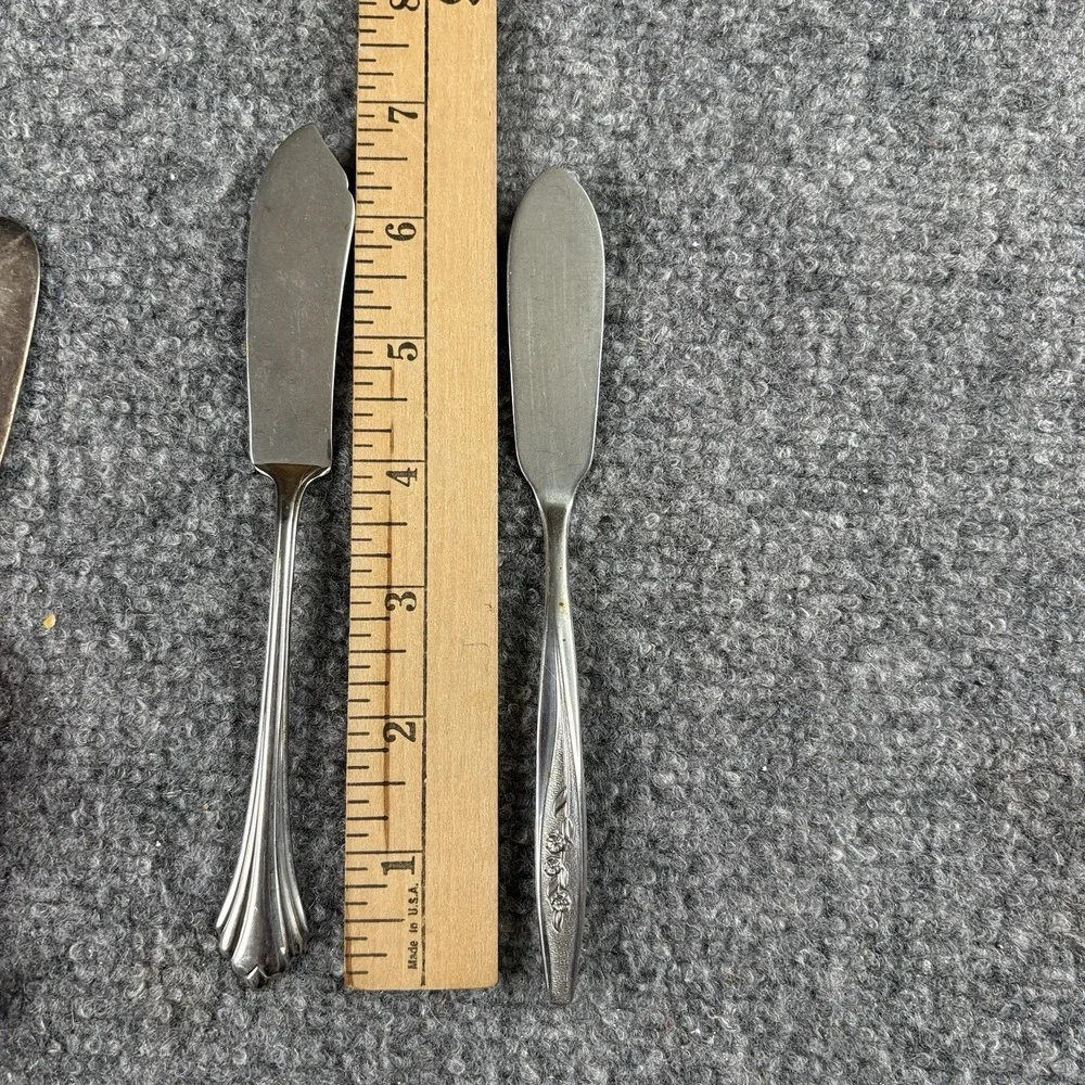 Vintage Butter Spreader Knife Lot 5 Silverplate Mixed Patterns Flatware Crafts
